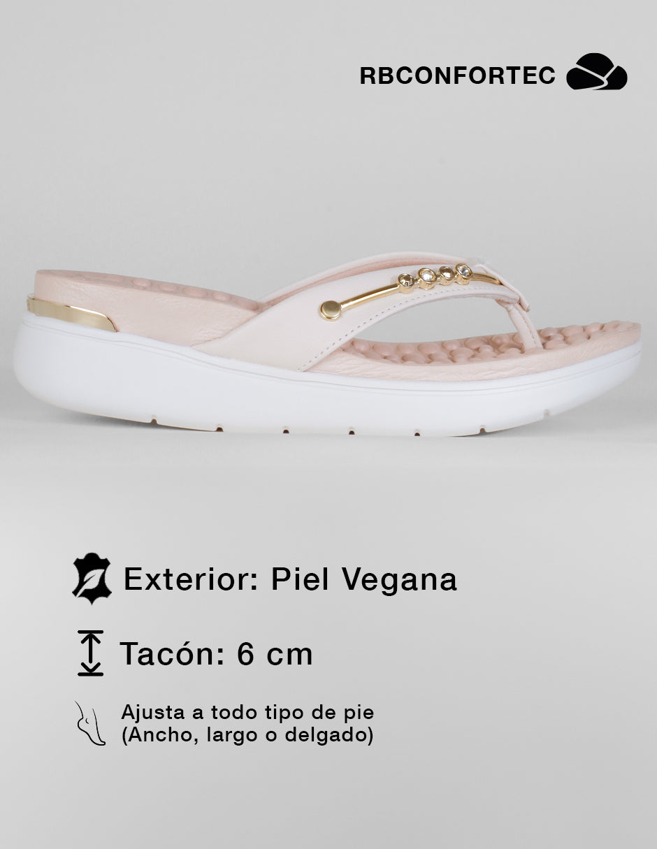Sandalias con plataforma Comfy en Piel vegana – Beige