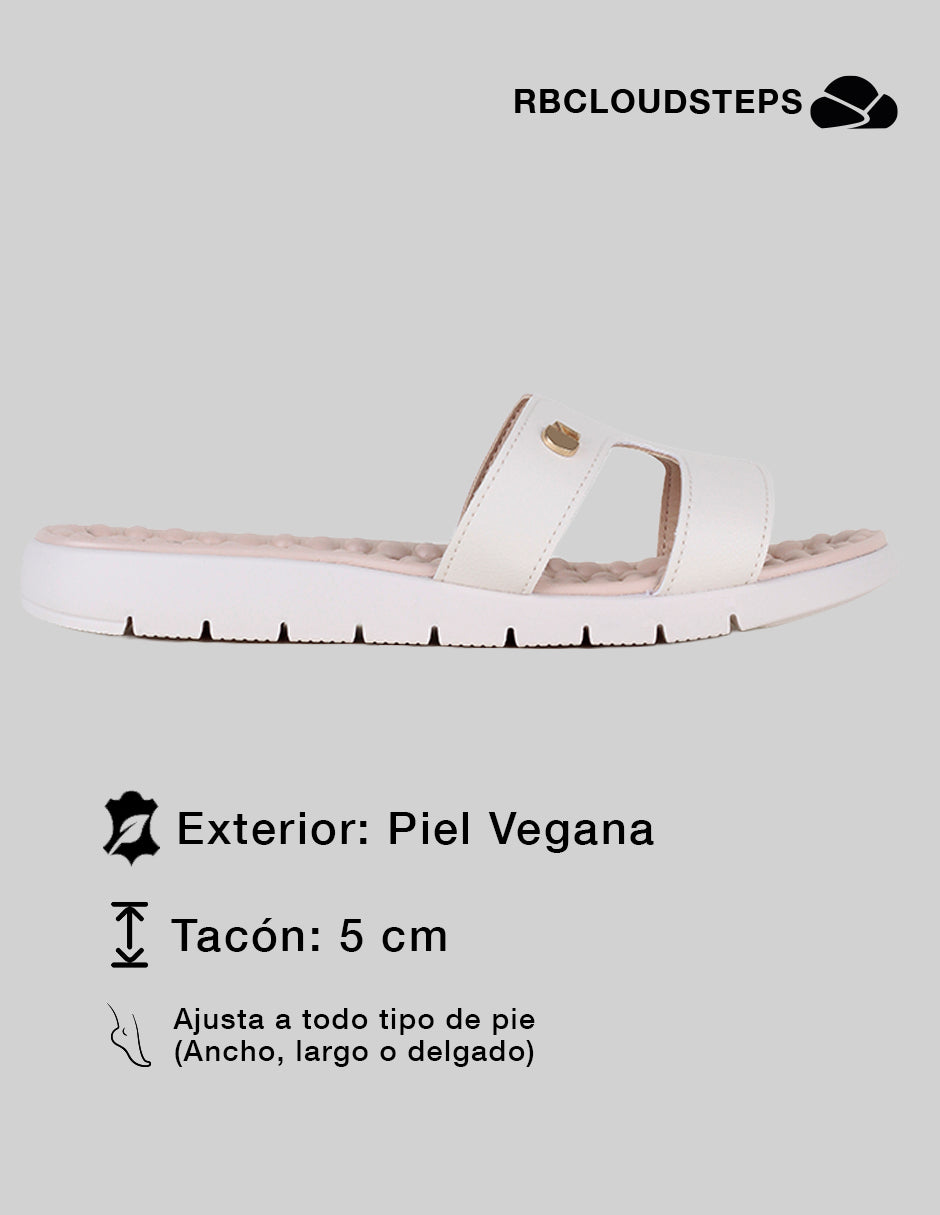 Sandalias con plataforma Comfy en Piel vegana – Blanco