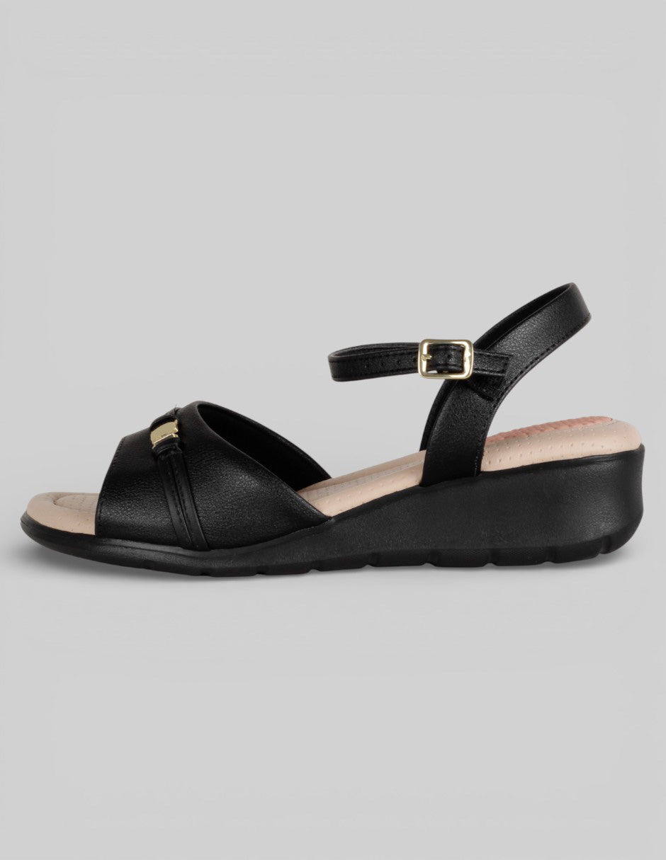 Sandalias con plataforma Exterior Piel vegana Color Negro Para Mujer De RBCOLLECTION