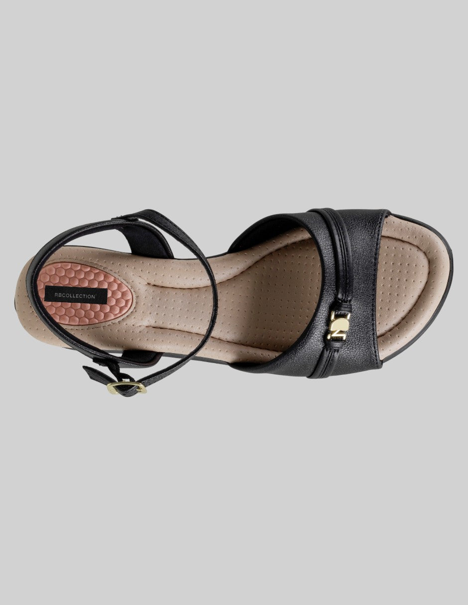 Sandalias con plataforma Comfy en Piel vegana – Negro