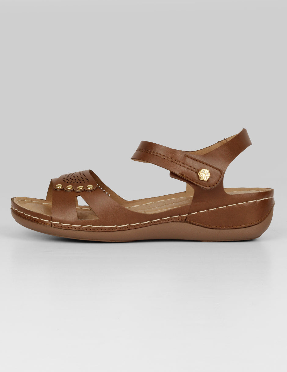 Sandalias con plataforma Exterior Piel vegana Color Café Para Mujer De RBCOLLECTION