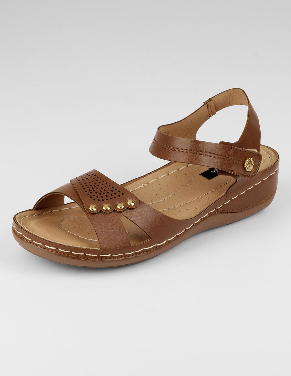 Sandalias con plataforma Gina en Piel vegana – Café