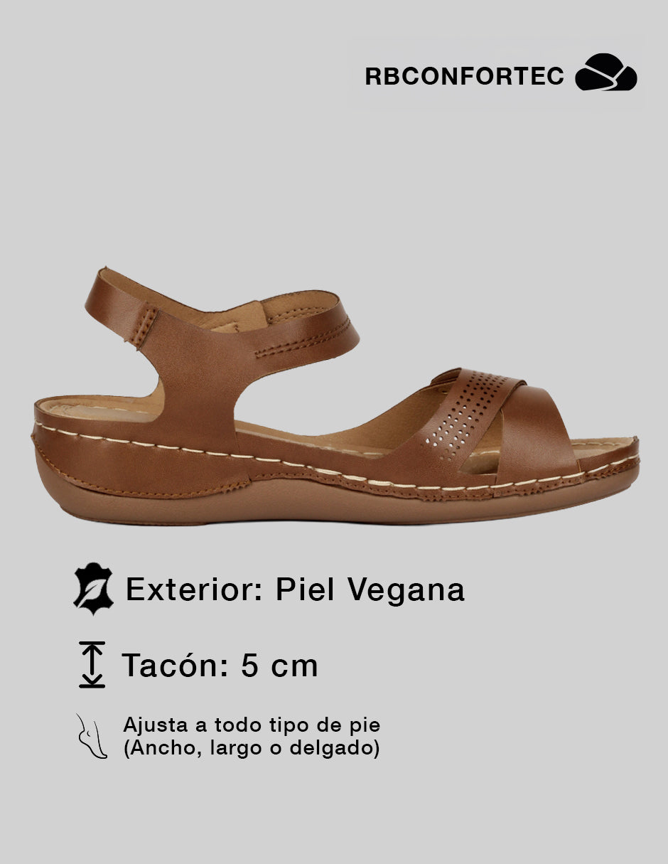 Sandalias con plataforma Gina en Piel vegana – Café