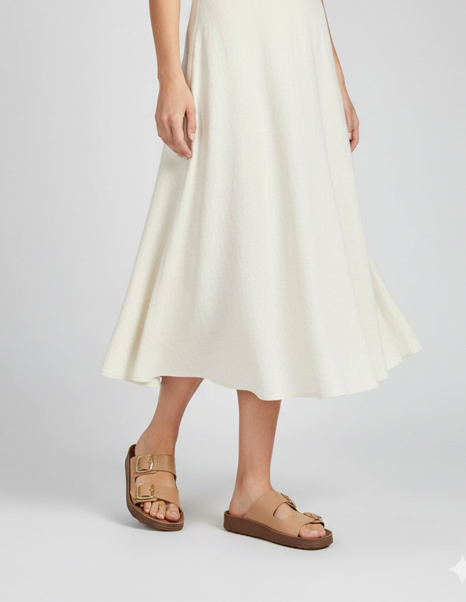 Sandalias con plataforma Yuri en Piel vegana – Beige