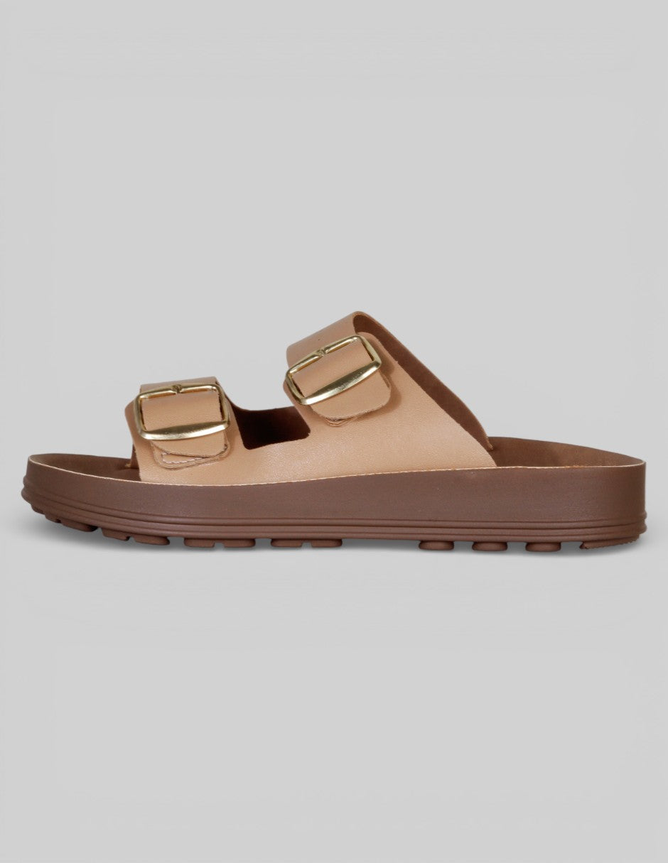 Sandalias con plataforma Exterior Piel vegana Color Beige Para Mujer De RBCOLLECTION