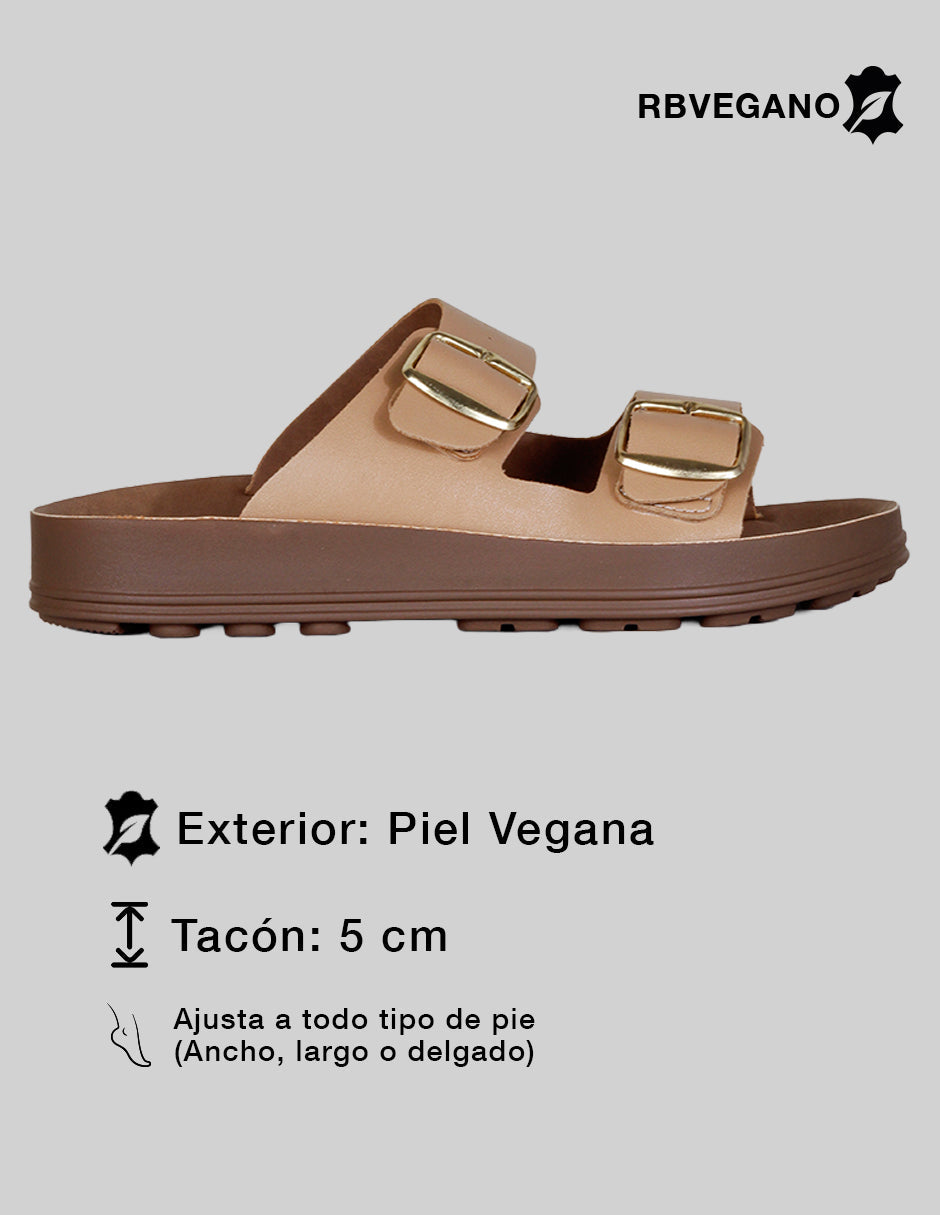 Sandalias con plataforma Yuri en Piel vegana – Beige