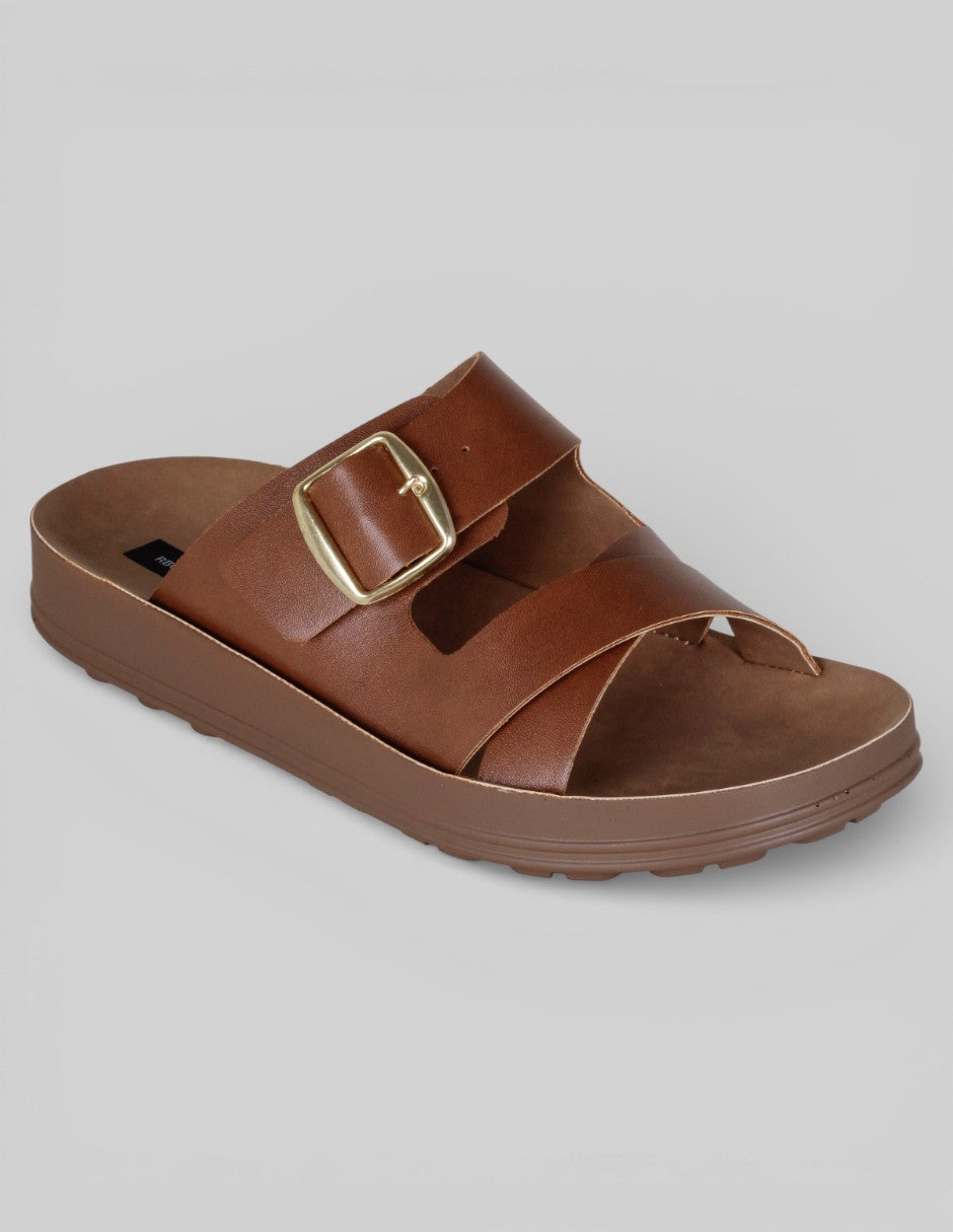 Sandalias con plataforma Yuri en Piel vegana – Café