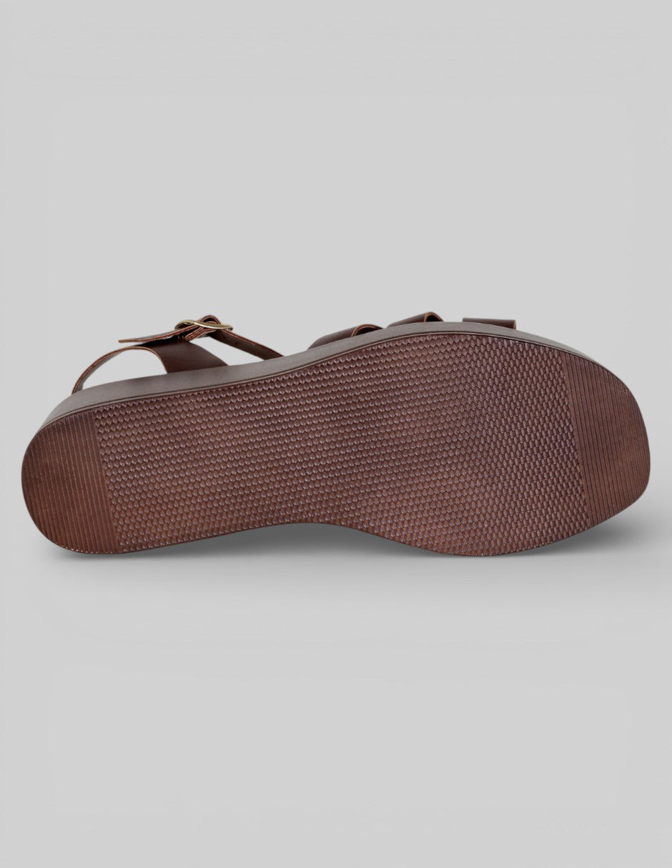 Sandalias con plataforma Steps en Piel vegana – Café