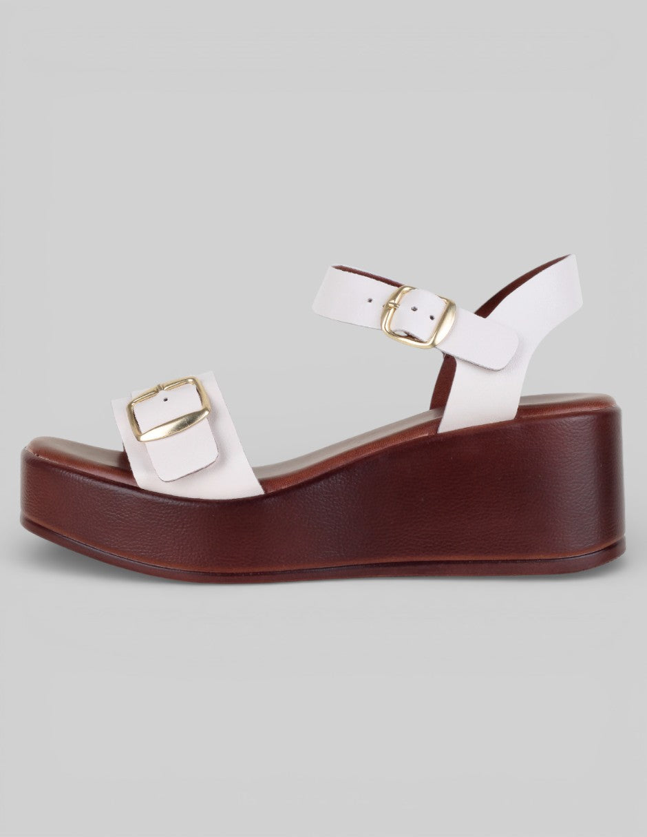 Sandalias con plataforma Exterior Piel vegana Color Blanco Para Mujer De RBCOLLECTION