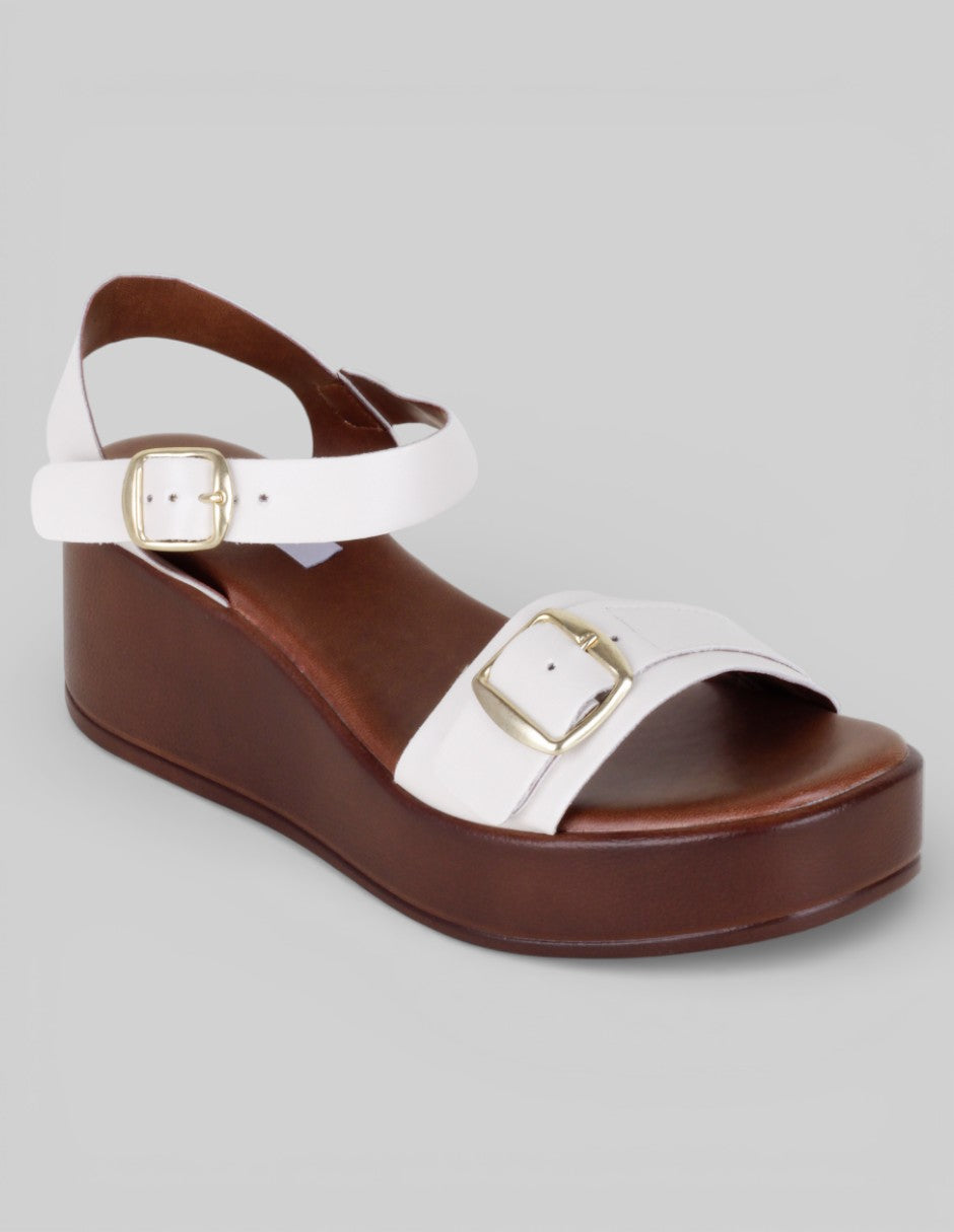 Sandalias con plataforma Steps en Piel vegana – Blanco