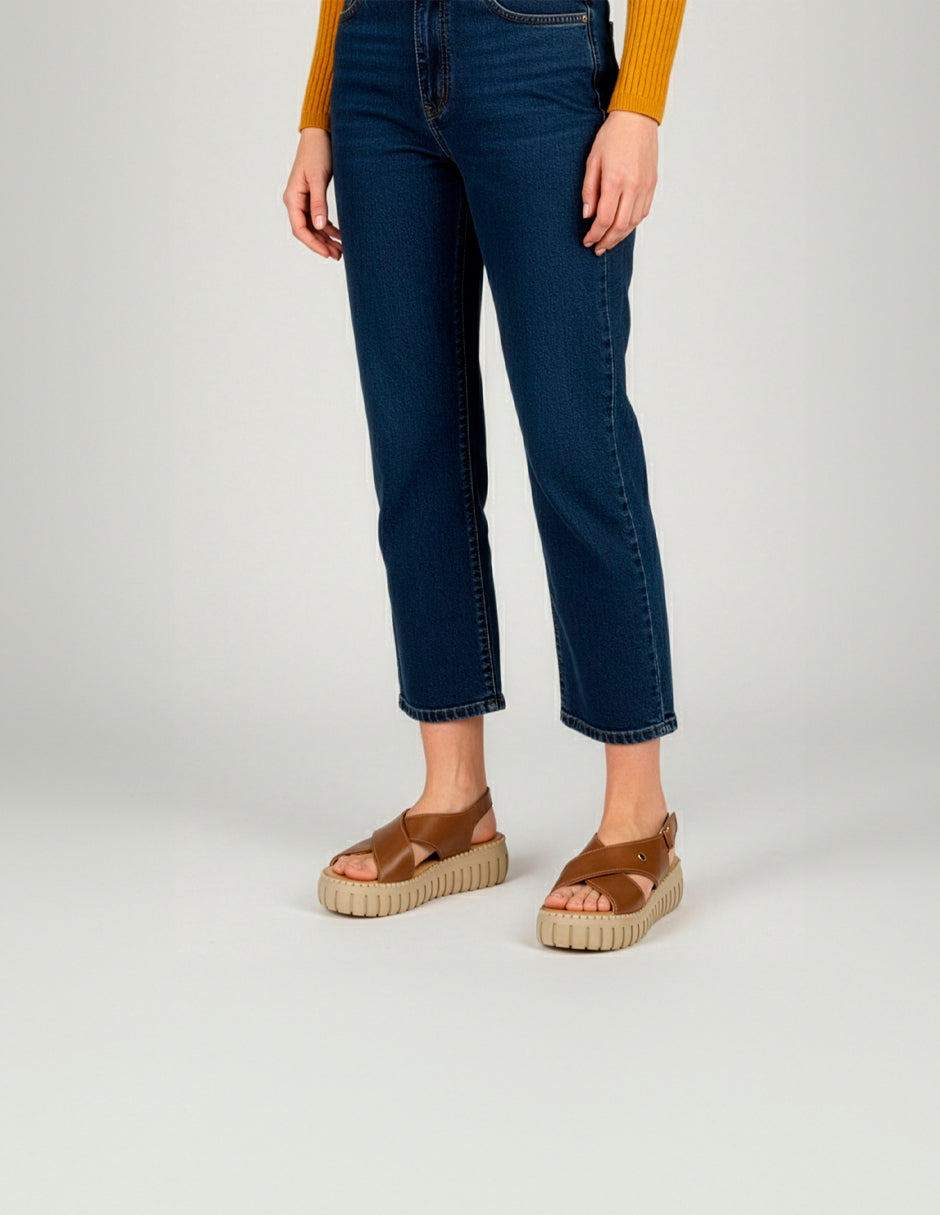Sandalias con plataforma Steps en Piel vegana – Café