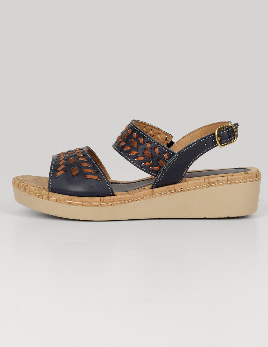 Sandalias con plataforma Exterior Piel vegana Color Azul Para Mujer De RBCOLLECTION