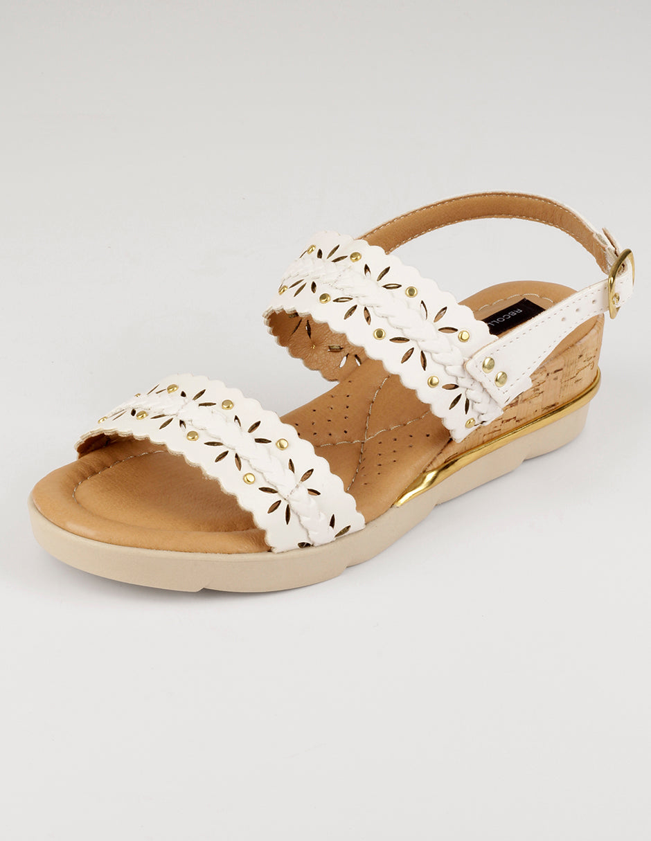 Sandalias con plataforma Gina en Piel vegana – Blanco