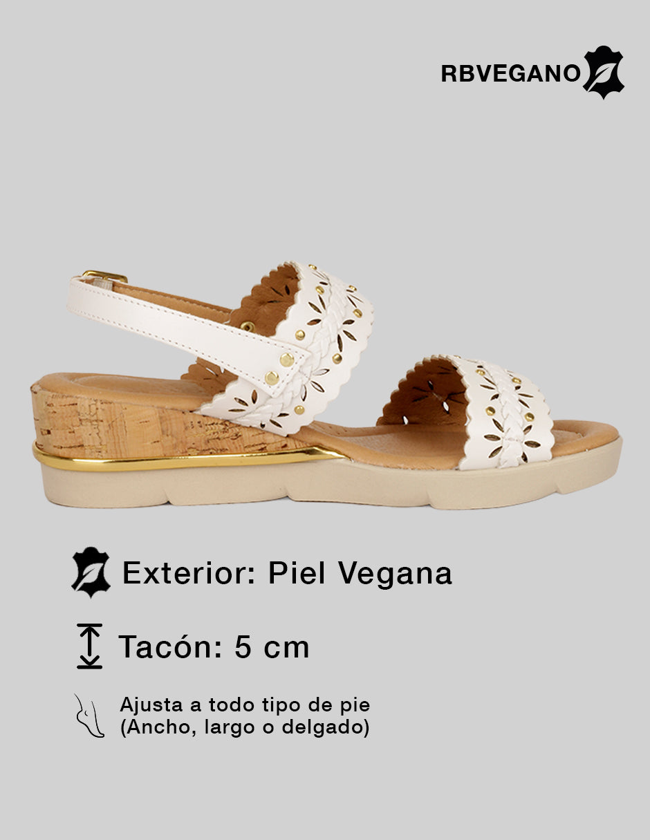 Sandalias con plataforma Gina en Piel vegana – Blanco