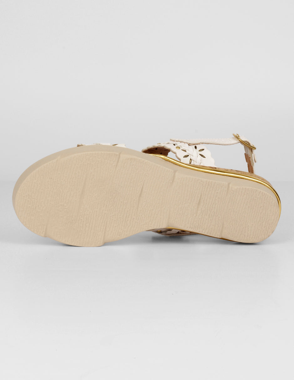 Sandalias con plataforma Gina en Piel vegana – Blanco