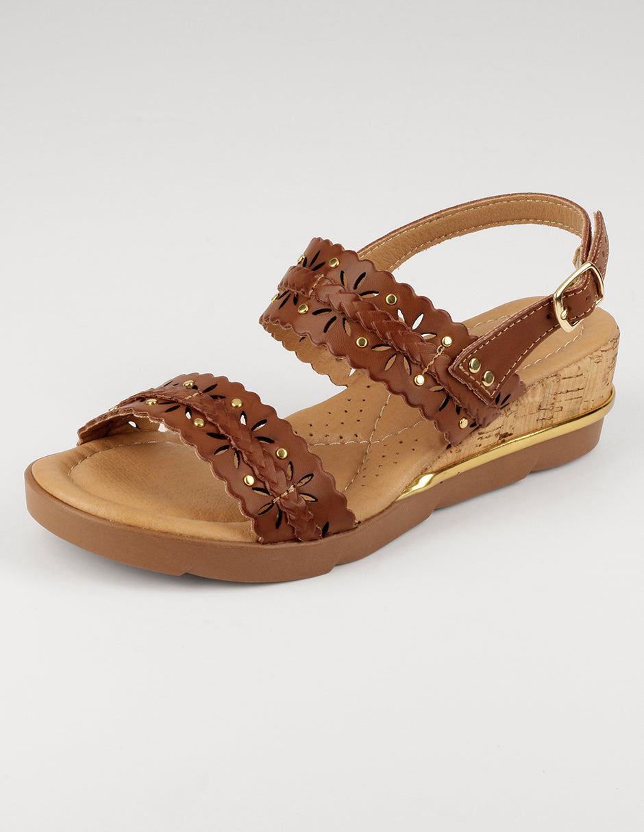 Sandalias con plataforma Gina en Piel vegana – Café