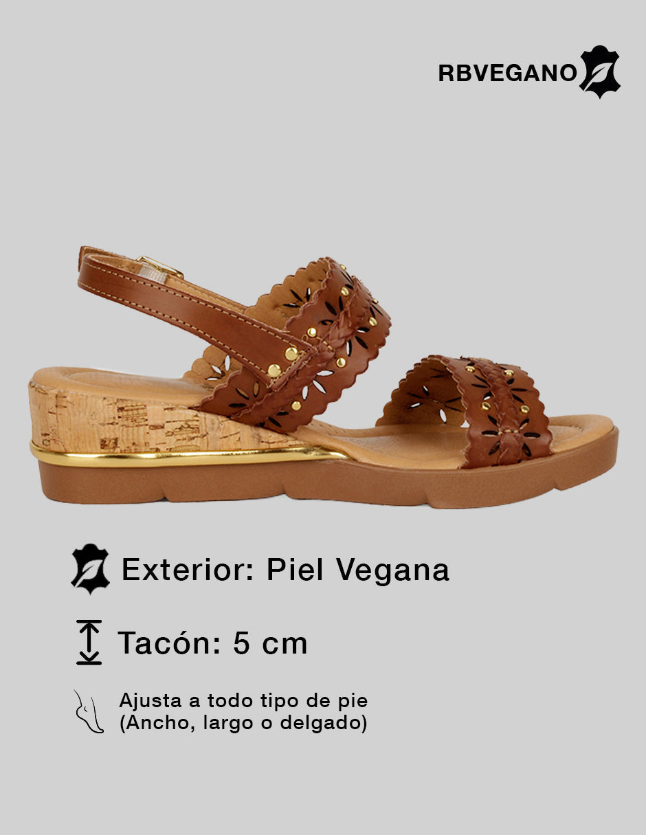 Sandalias con plataforma Gina en Piel vegana – Café