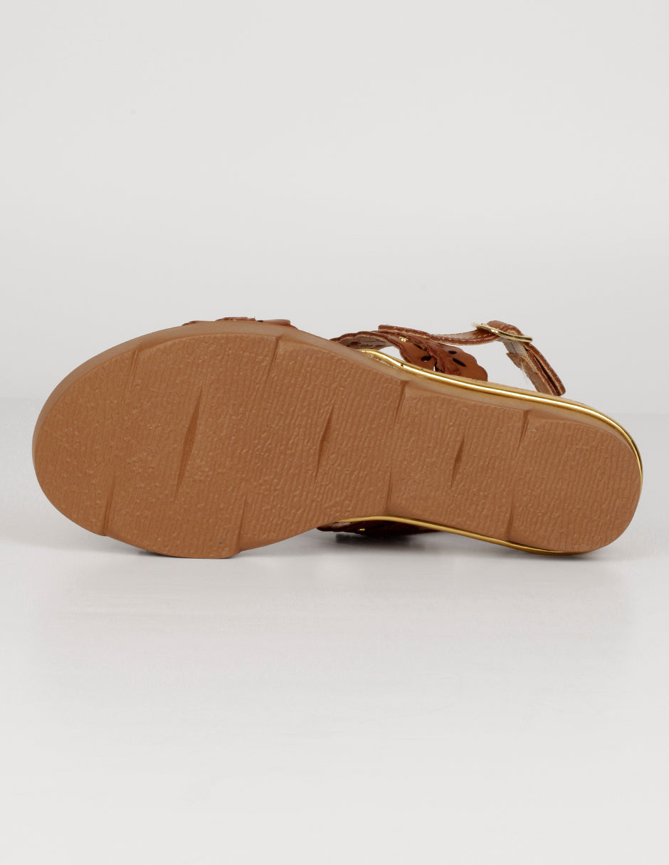 Sandalias con plataforma Gina en Piel vegana – Café