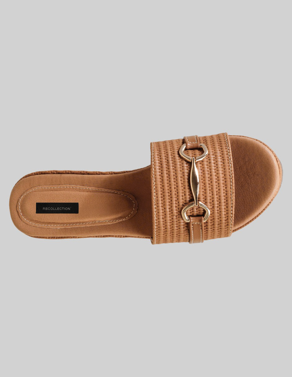 Sandalias con plataforma Naia en Piel vegana – Café
