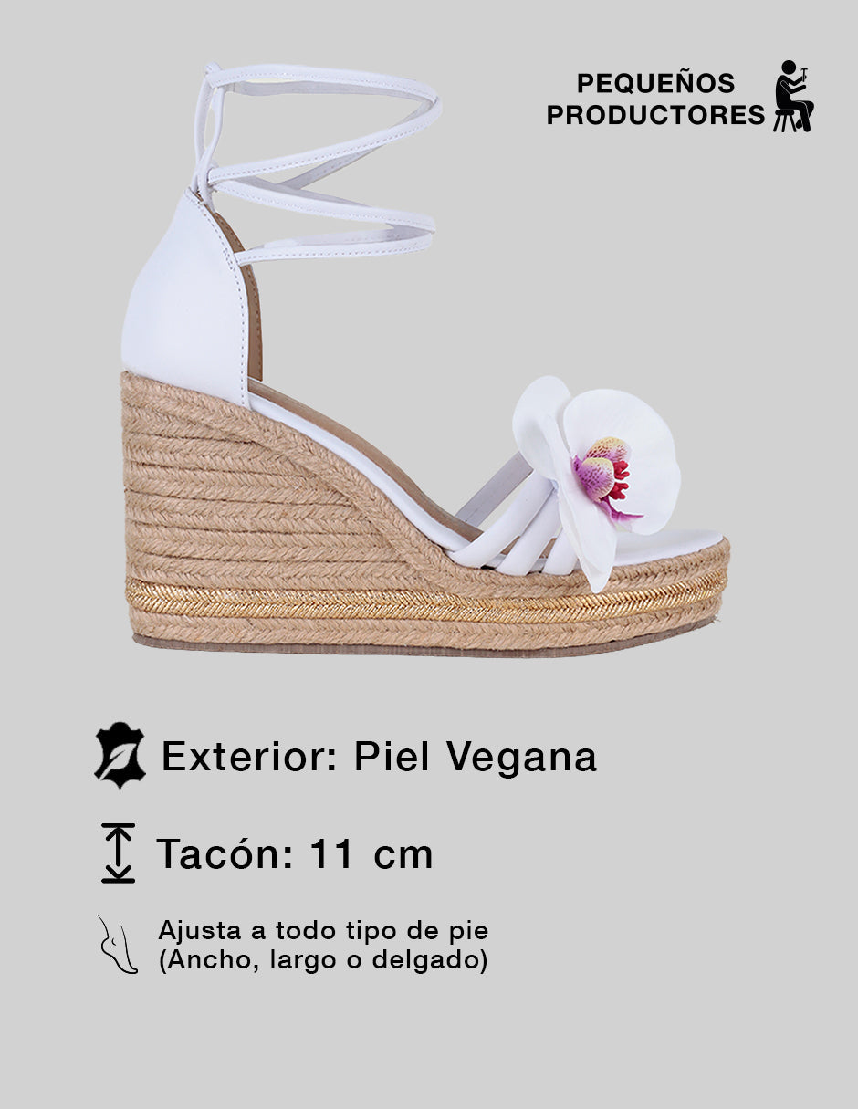 Sandalias con plataforma Naia en Piel vegana – Blanco