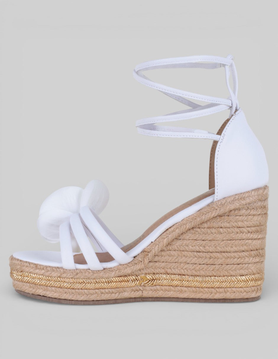 Sandalias con plataforma Naia en Piel vegana – Blanco