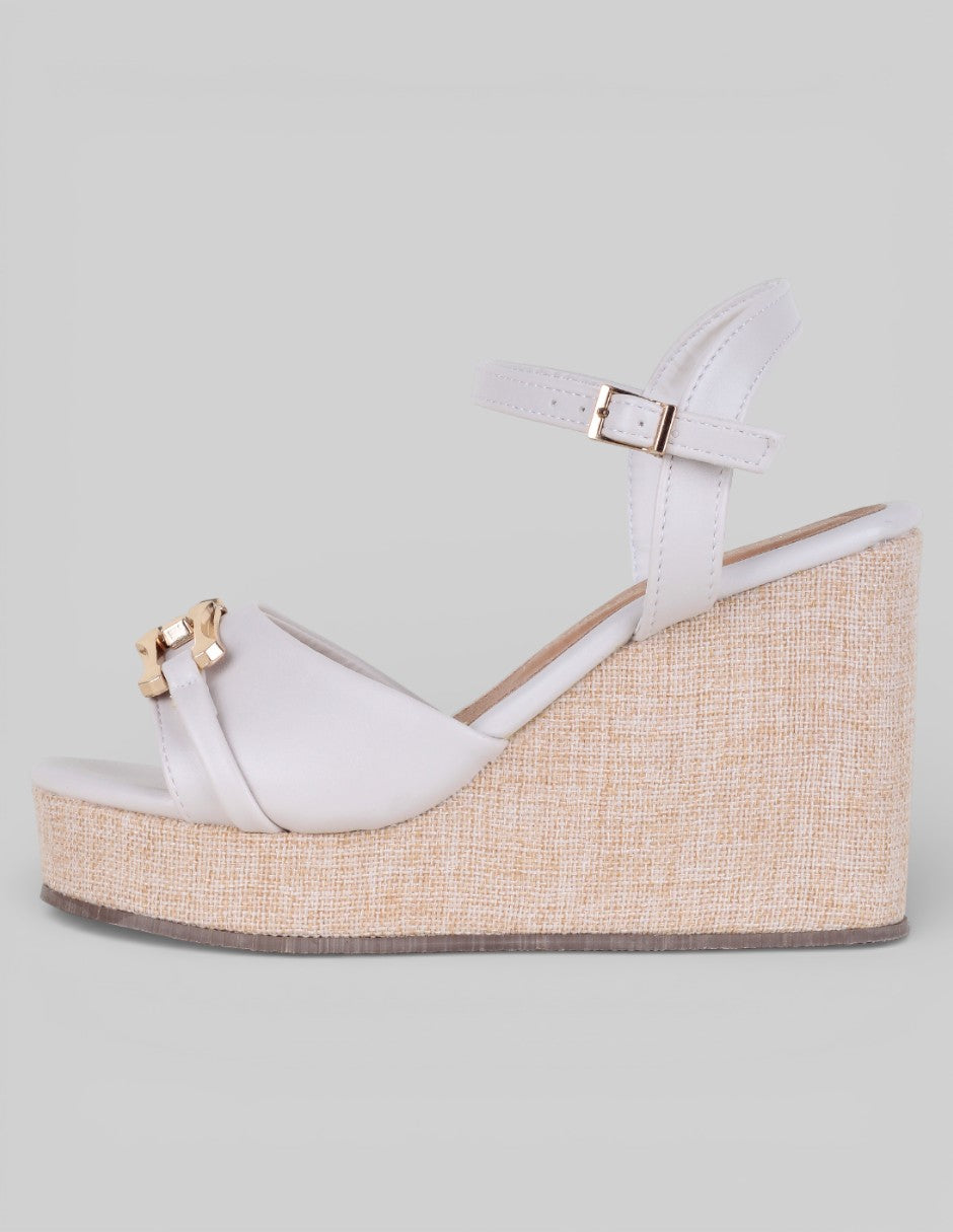 Sandalias con plataforma Exterior Piel vegana Color Blanco Para Mujer De RBCOLLECTION