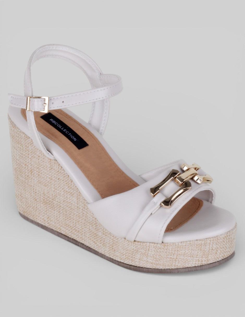 Sandalias con plataforma Naia en Piel vegana – Blanco