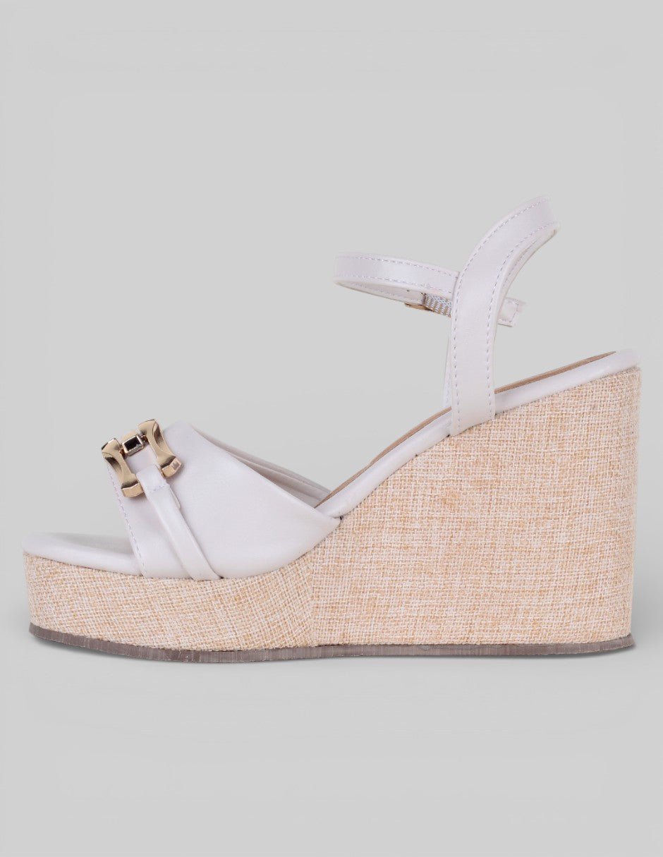 Sandalias con plataforma Naia en Piel vegana – Blanco