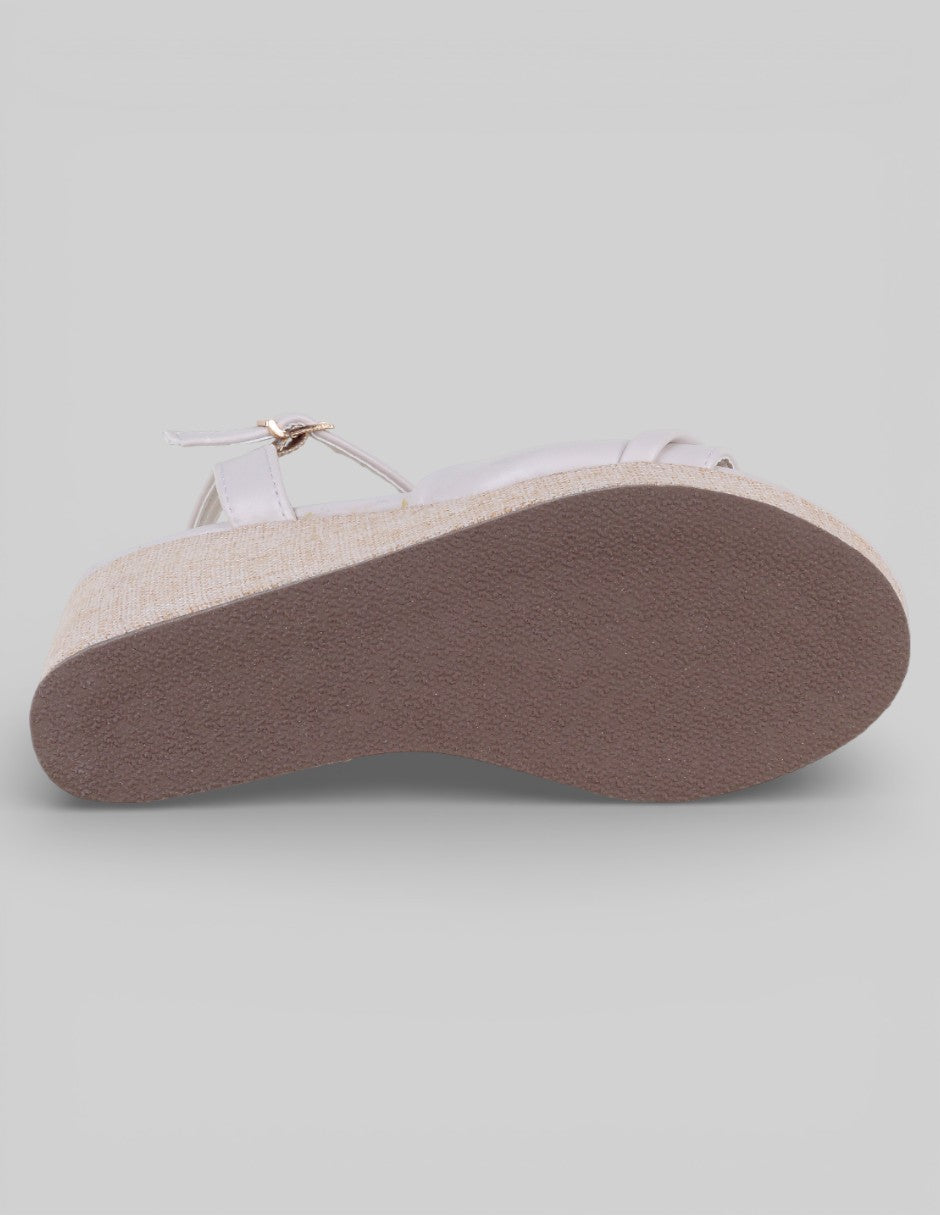 Sandalias con plataforma Naia en Piel vegana – Blanco