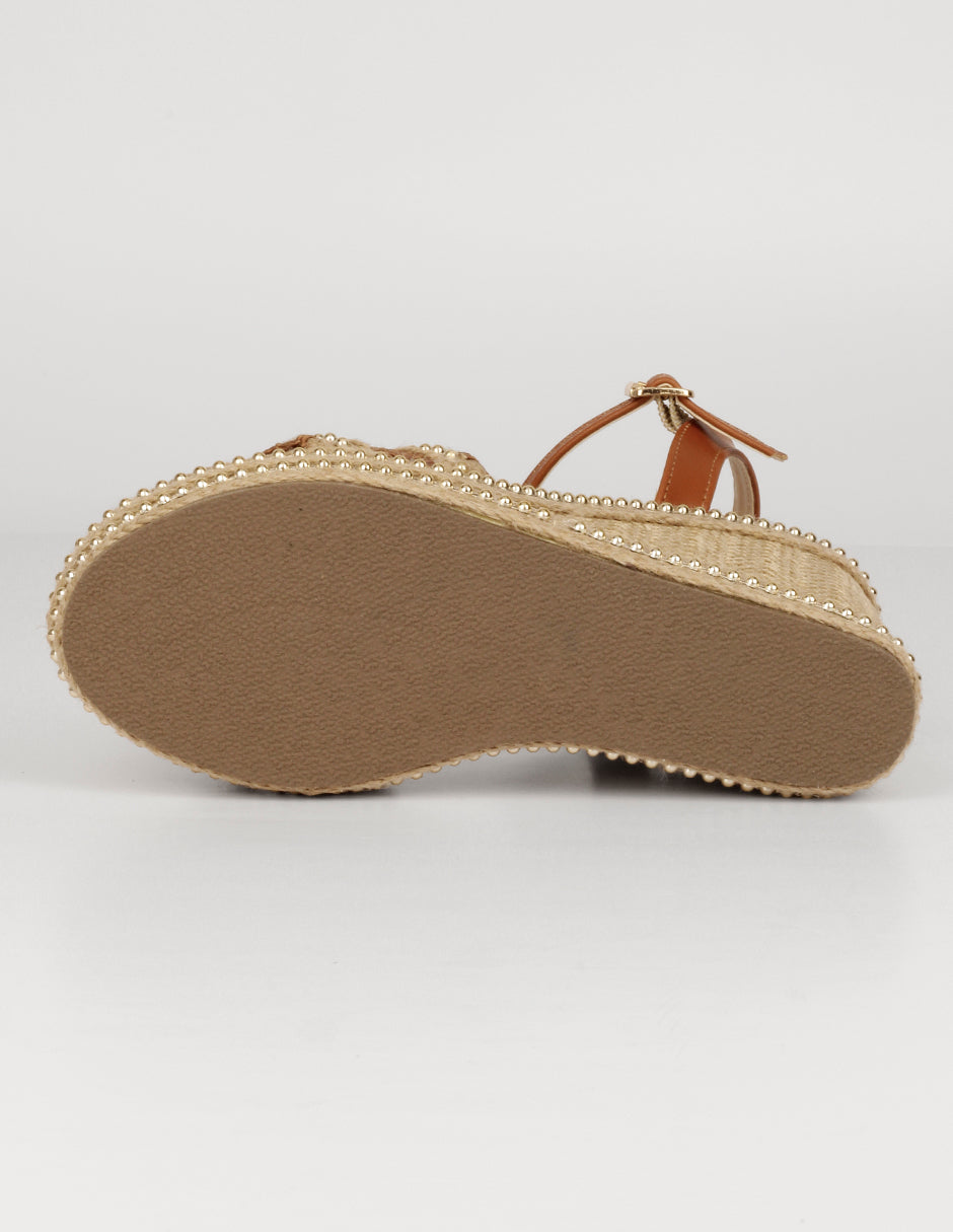 Sandalias con plataforma Naia en Textil – Beige