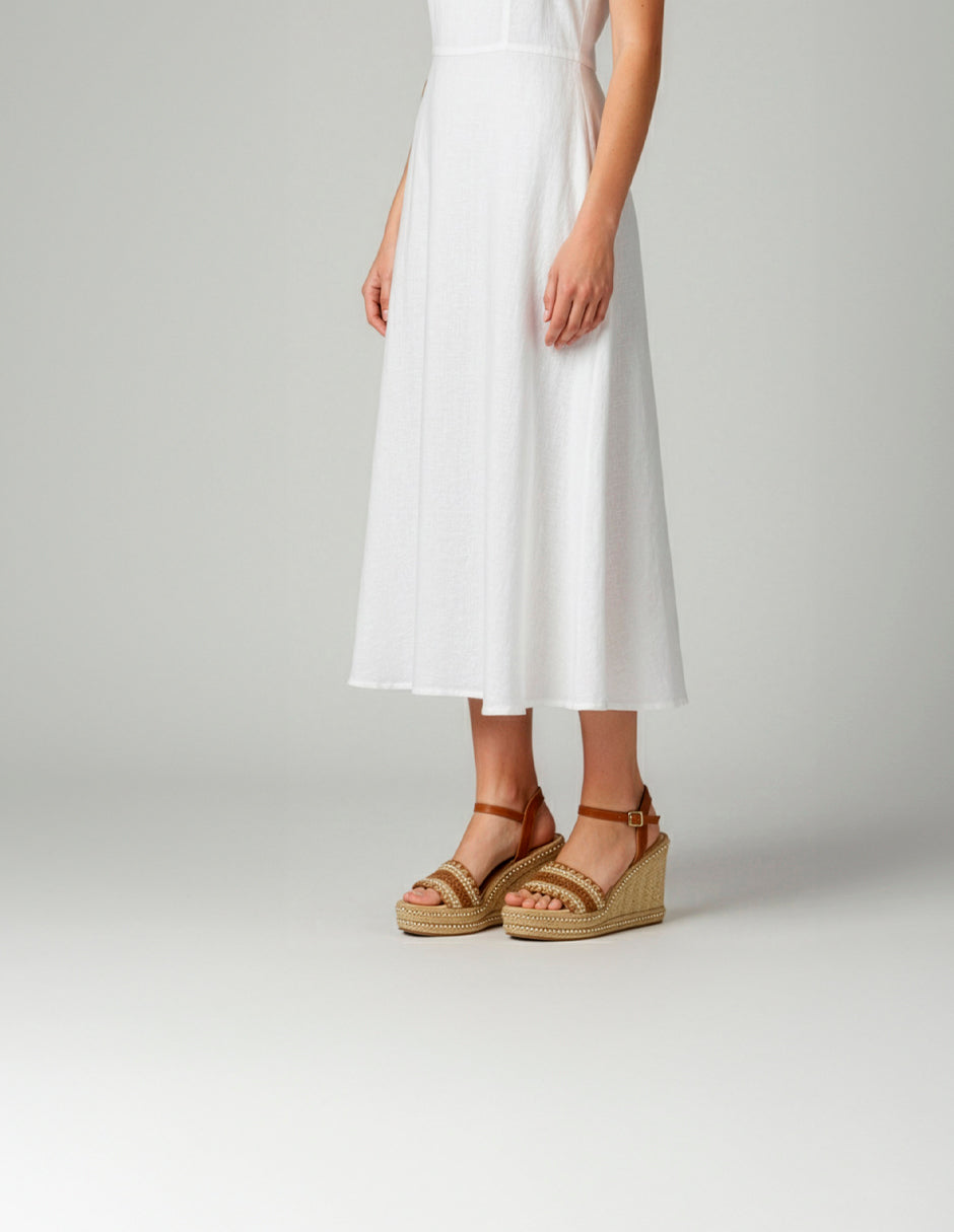 Sandalias con plataforma Naia en Textil – Beige