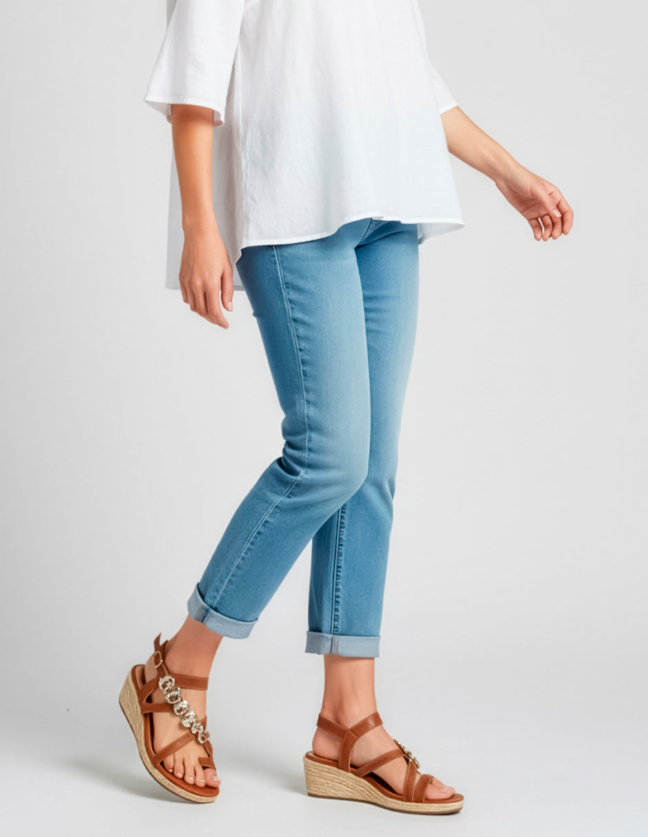Sandalias con plataforma Naia en Piel vegana – Café