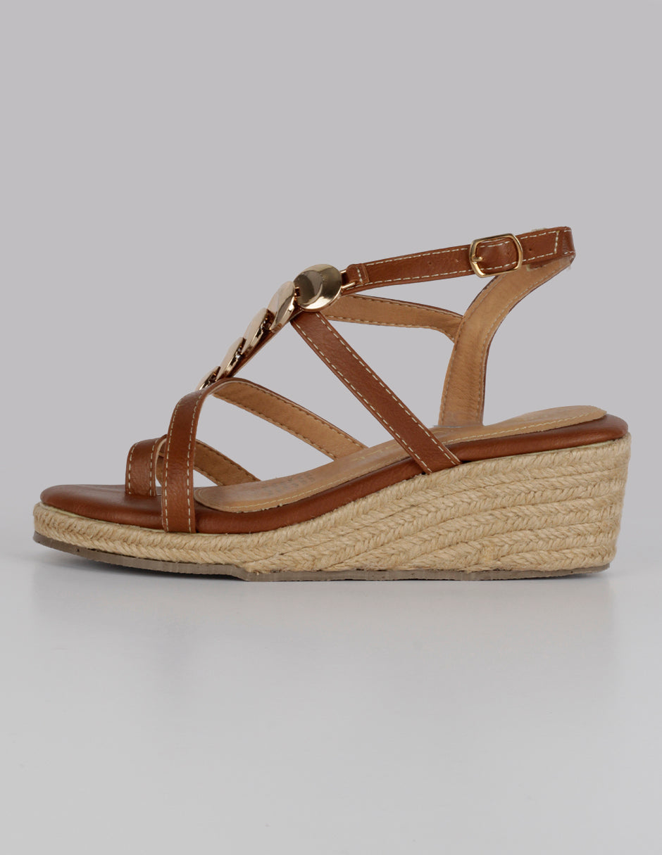 Sandalias con plataforma Naia en Piel vegana – Café