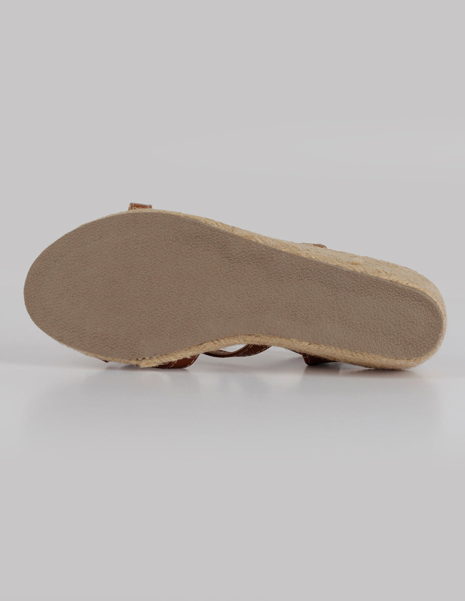 Sandalias con plataforma Naia en Piel vegana – Café