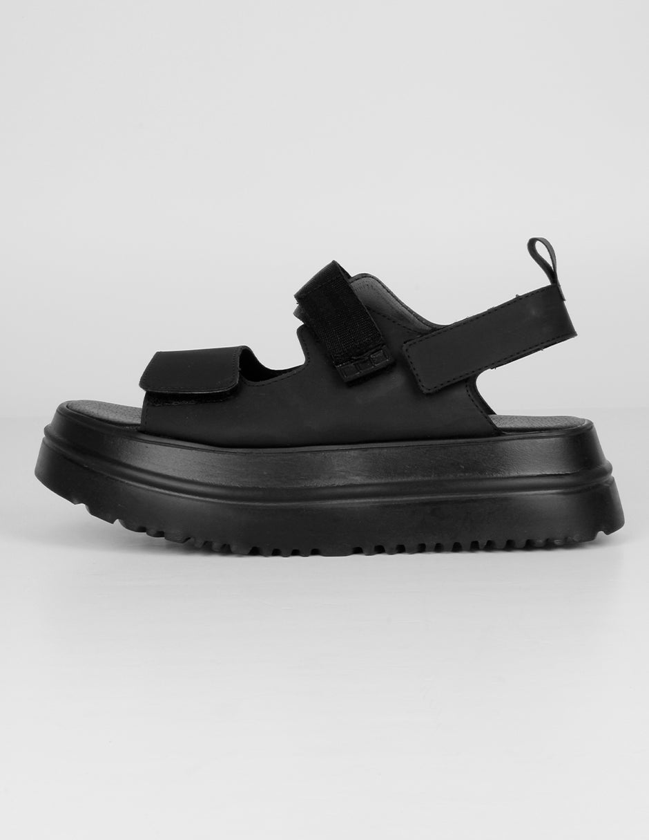 Sandalias con plataforma Exterior Piel vegana Color Negro Para Mujer De RBCOLLECTION
