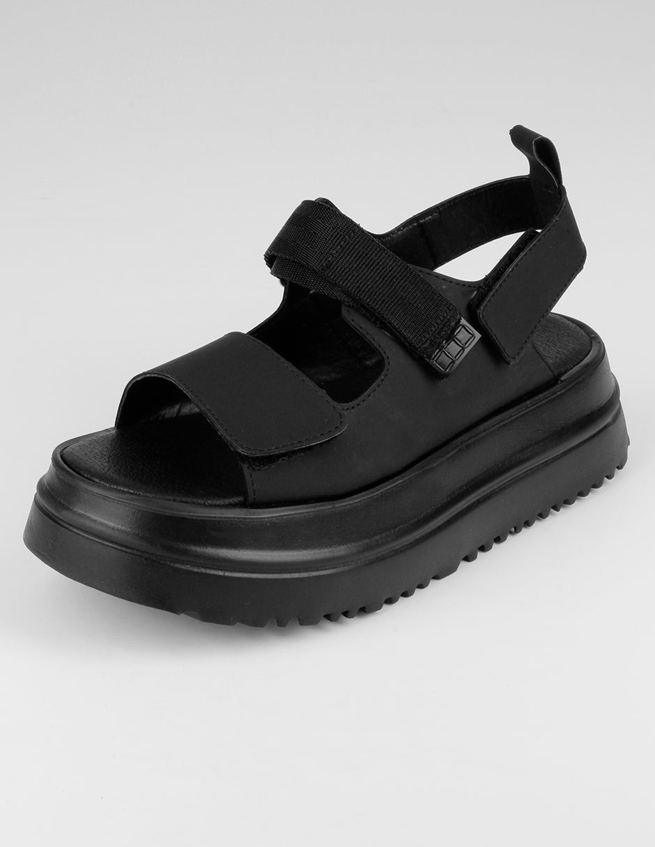 Sandalias con plataforma Yuri en Piel vegana – Negro