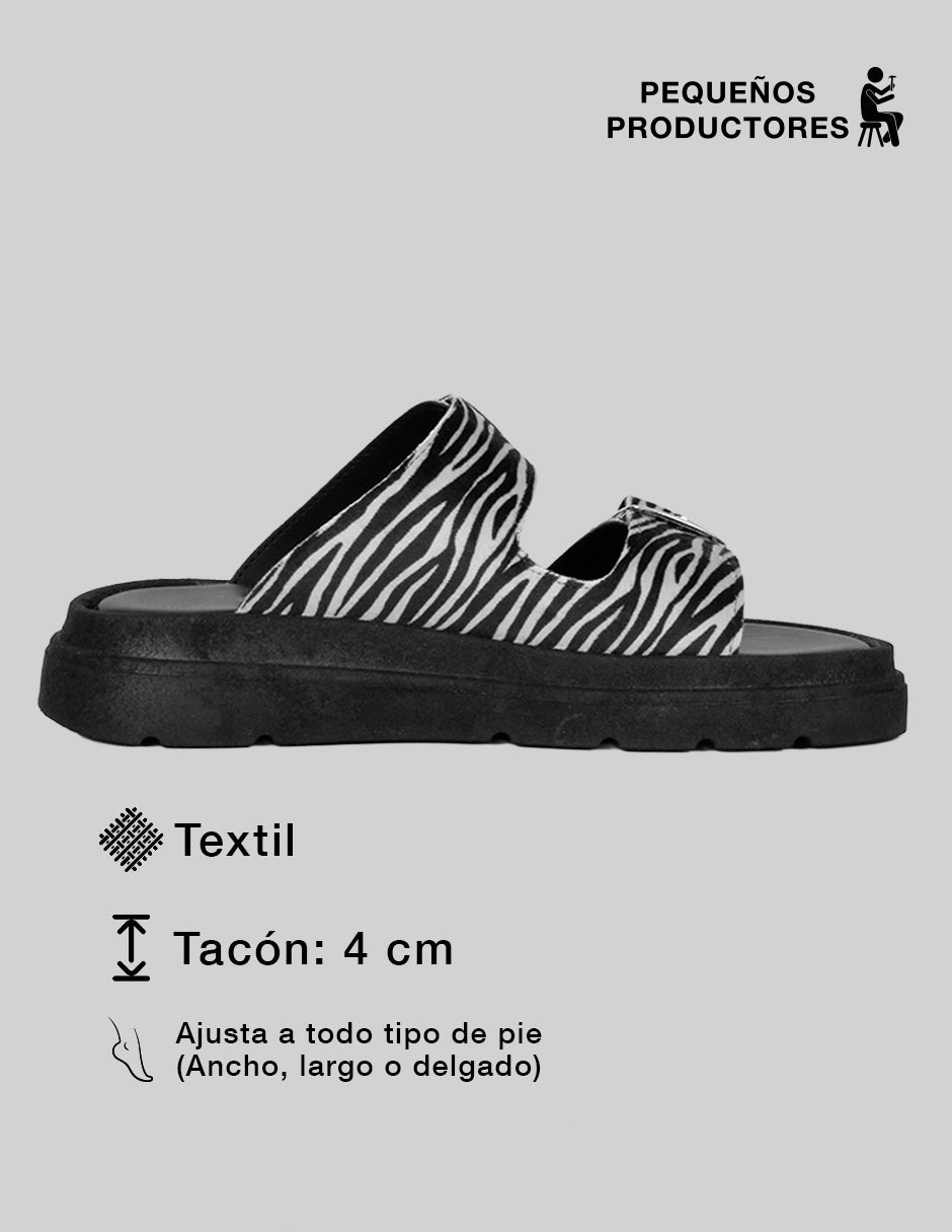 Sandalias de piso Birt en Textil – Negro