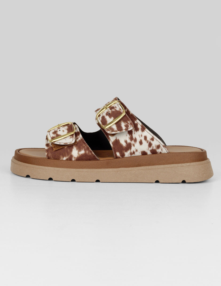 Sandalias de piso Exterior Textil Color Café Para Mujer De RBCOLLECTION