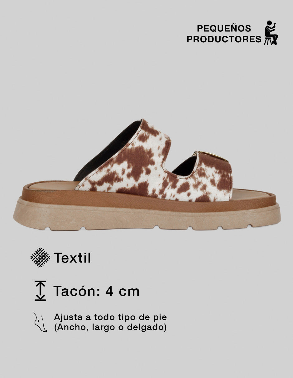 Sandalias de piso Birt en Textil – Café