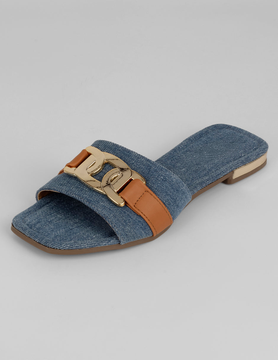Sandalias de piso Soft en Textil – Azul