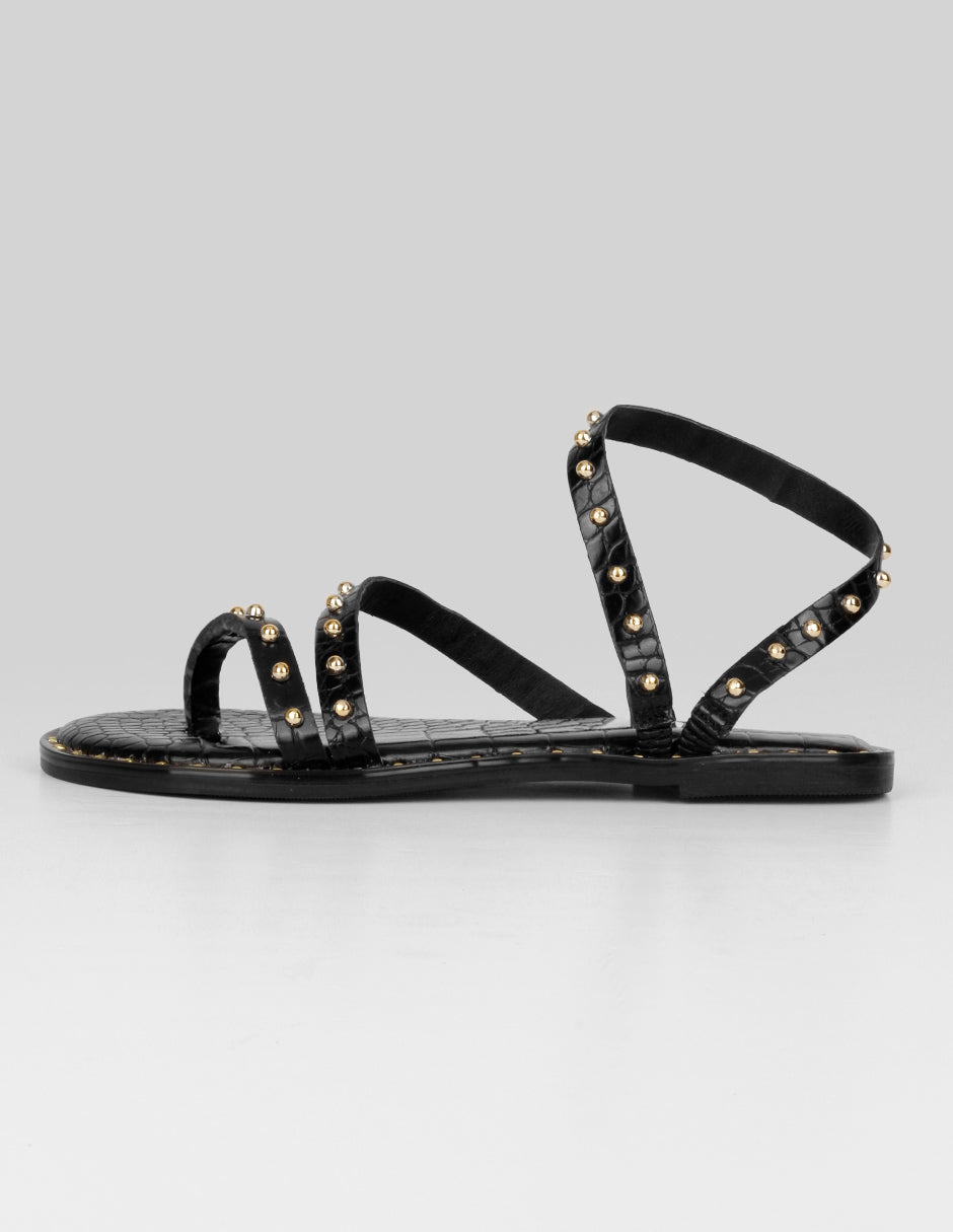 Sandalias de piso Exterior Sintético Color Negro Para Mujer De RBCOLLECTION