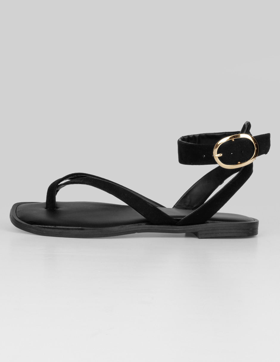 Sandalias de piso Exterior Textil Color Negro Para Mujer De RBBASICS