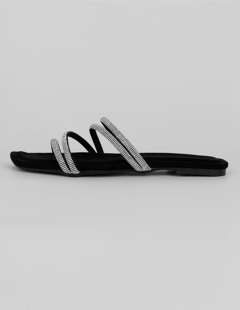 Sandalias de piso Exterior Sintético Color Negro Para Mujer De RBCOLLECTION