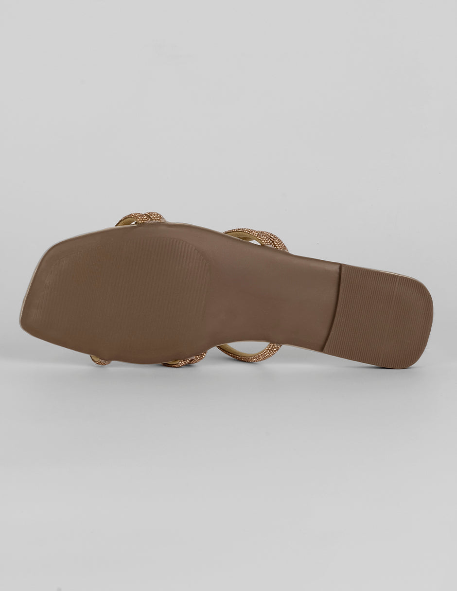 Sandalias de piso Soft en Sintético – Dorado