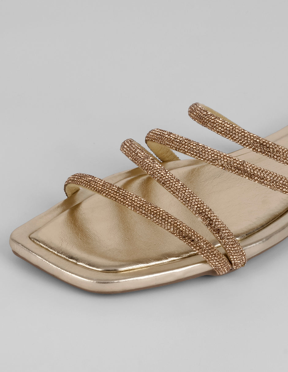 Sandalias de piso Soft en Sintético – Dorado