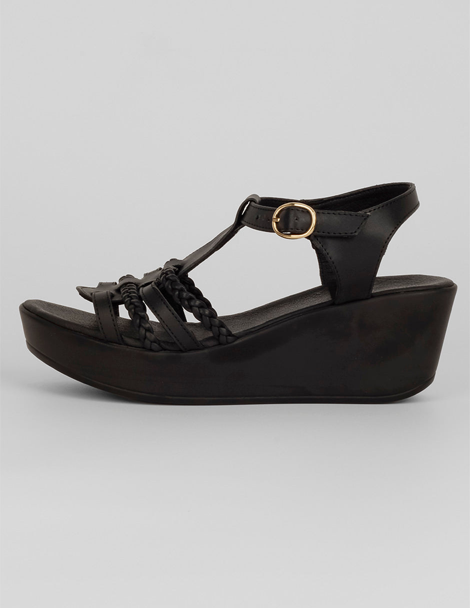 Sandalias con plataforma Exterior Piel vegana Color Negro Para Mujer De RBCOLLECTION
