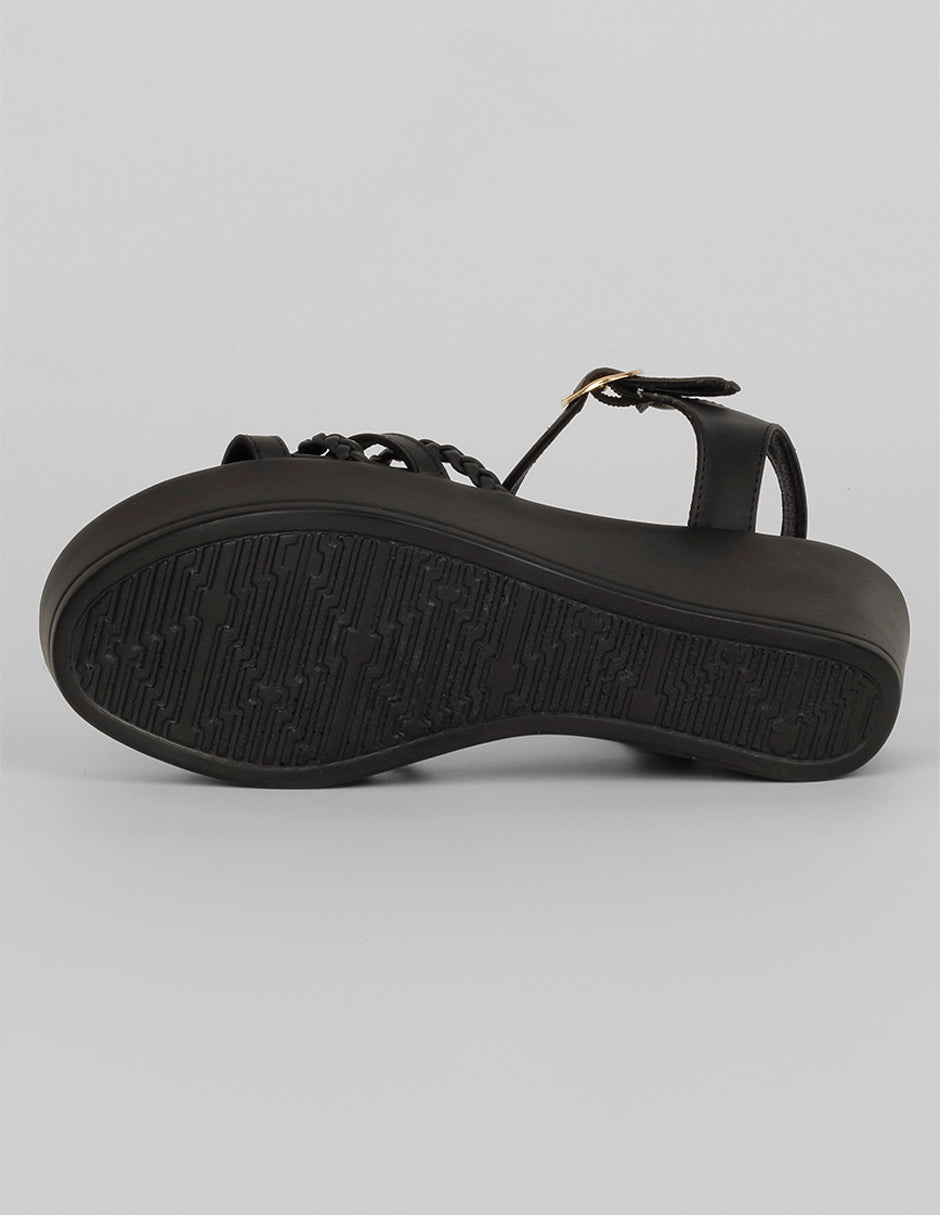 Sandalias con plataforma Naia en Piel vegana – Negro