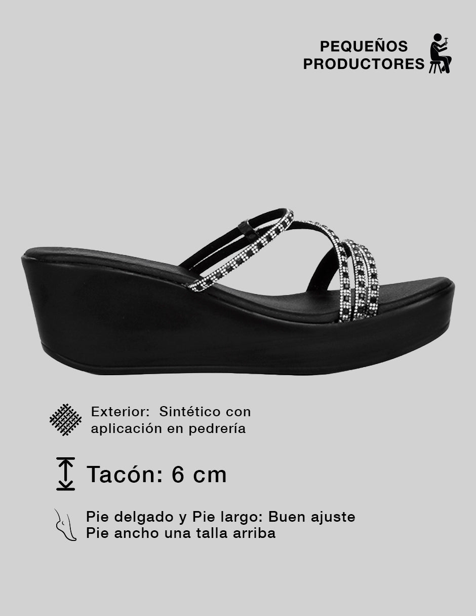 Sandalias con plataforma Naia en Sintético – Negro