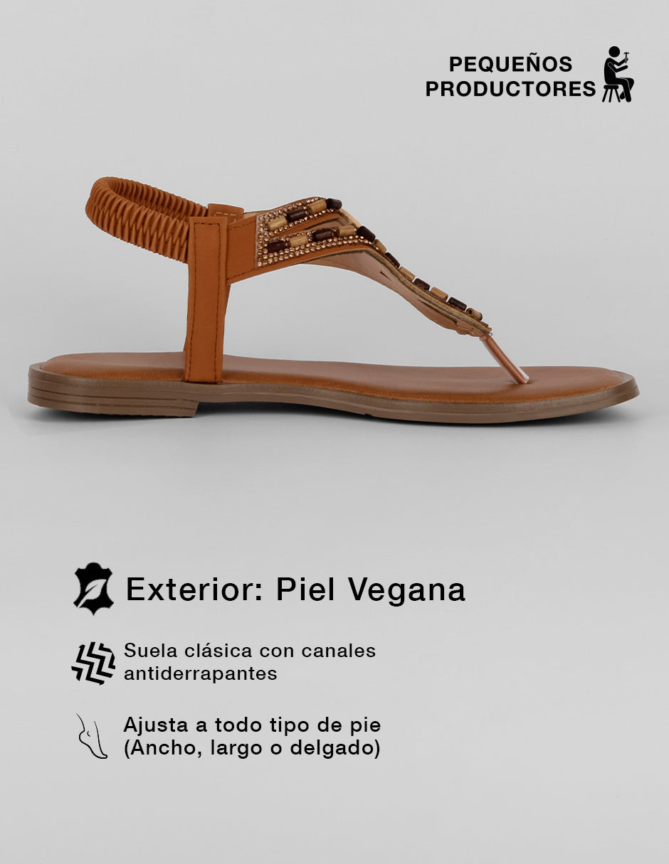 Sandalias de piso Ave en Piel vegana – Café