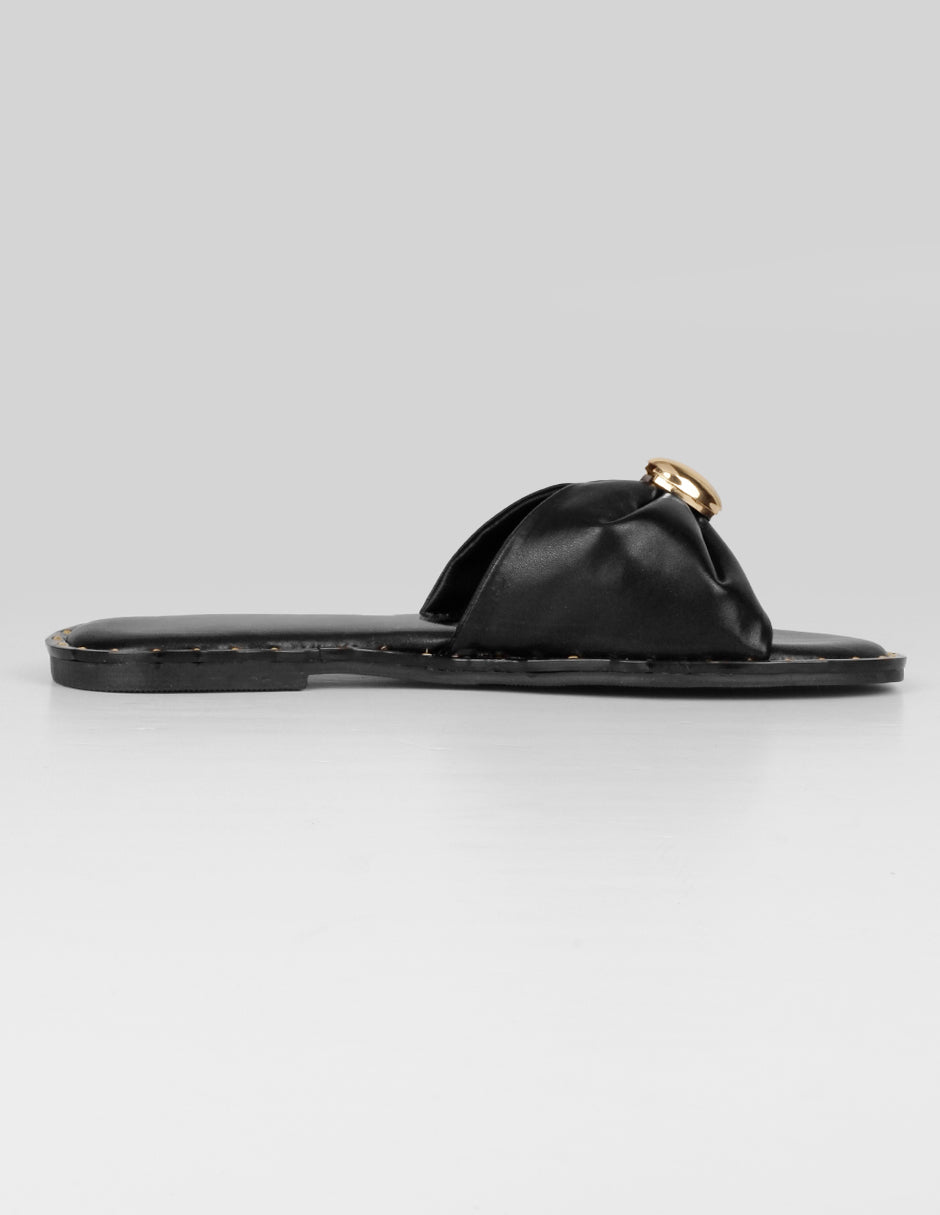 Sandalias de piso Soft en Piel vegana – Negro